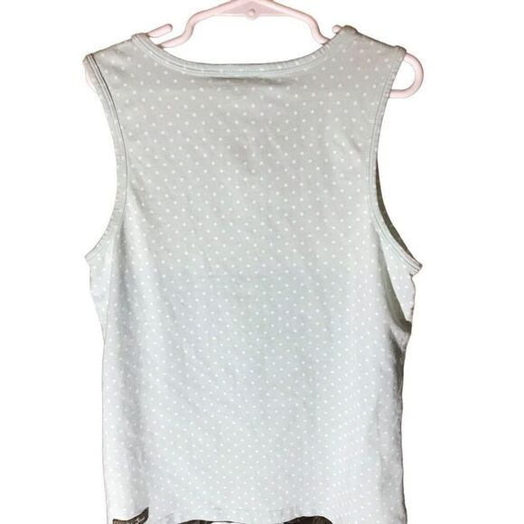 Matilda Jane Girls top Size 12 tank top appliqué cranes green polka dot - Picture 2 of 5